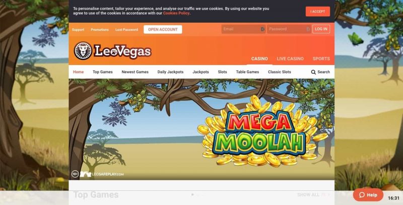 Leovegas home
