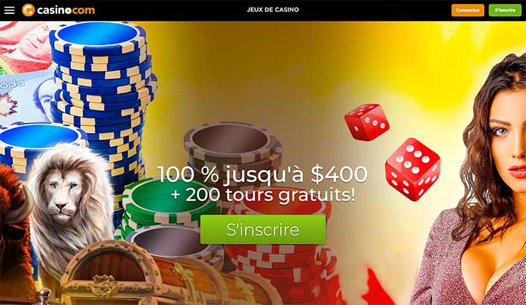 L'interface de Casino.com